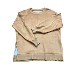 Aerie Soft Teddy Bear Pullover Crewneck Sweater in Camel Size S